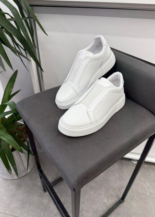 Beyaz Sneaker 1065LS Hakiki Deri Ayakkabı