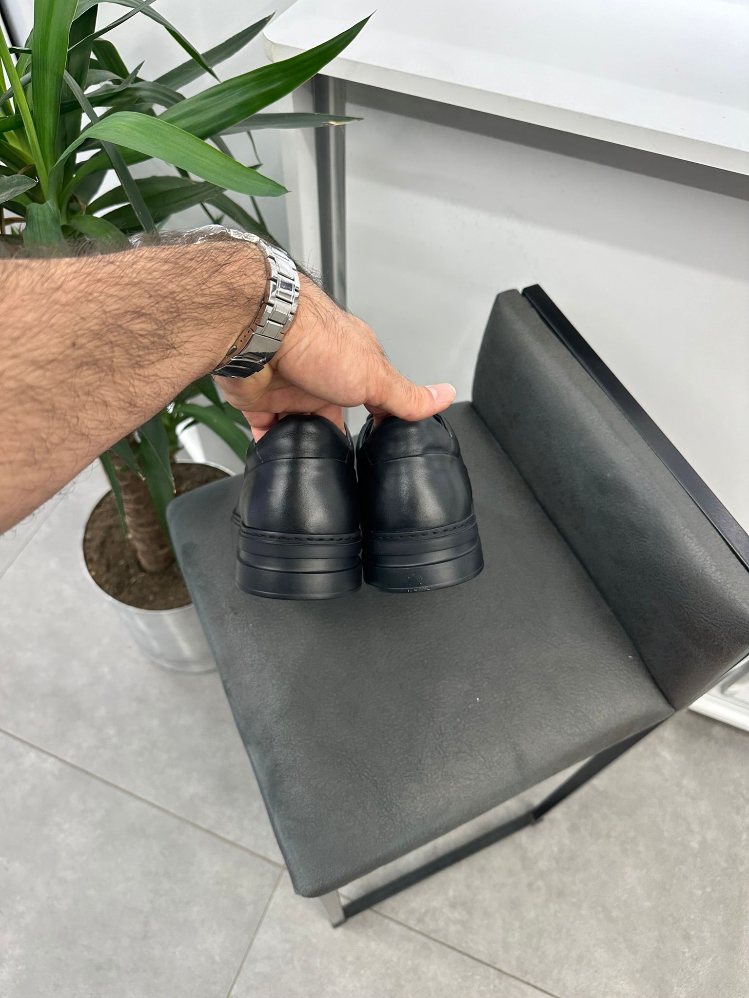 Siyah Sneaker Hakiki Deri Ayakkabı 1280 - Görsel 4