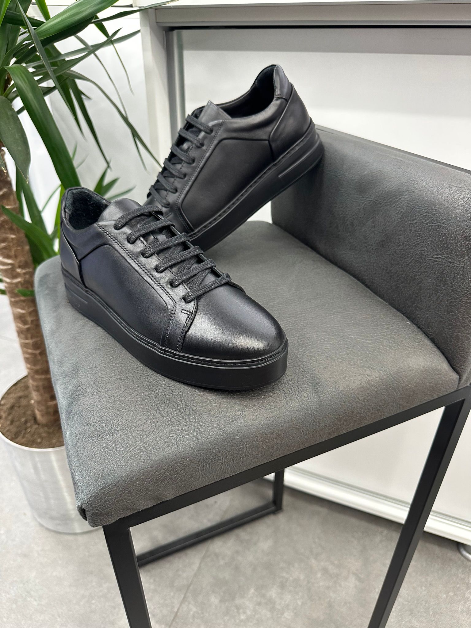 Siyah Sneaker Hakiki Deri Ayakkabı 1280 - Görsel 2