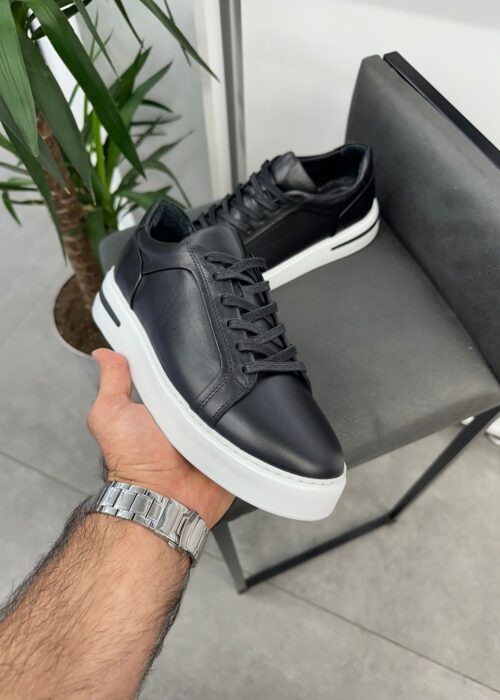 Siyah Sneaker 1280 Hakiki Deri Ayakkabı