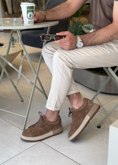 Taba Süet Sneaker K473 Hakiki Deri Ayakkabı
