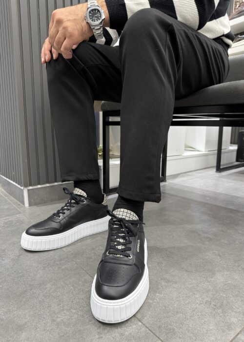 Siyah Hakiki Deri Sneaker Ayakkabı Modelimiz GARCİA