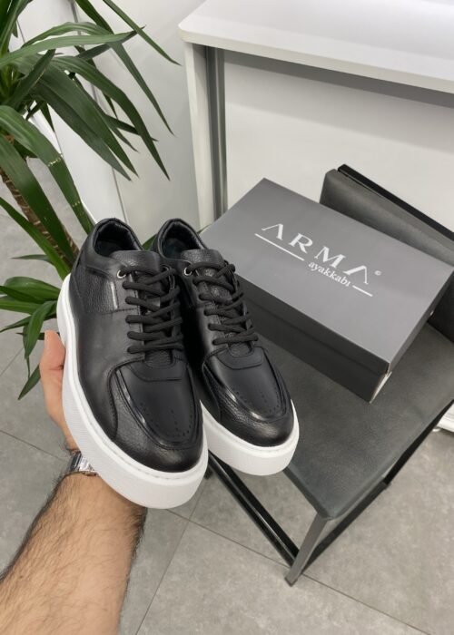 Siyah Sneaker Hakiki Deri Ayakkabı 1310RG